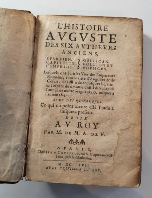 DE MAROLLES, DE VILLELOIN - L'histoire d'Auguste des six auteurs anciens - 1667 - Photo 1/4