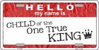 One True King Novelty Metal License Plate Tag