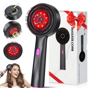Multi-Function Electric Scalp Massage Comb Red Light Therapy Brush Hair Massager - Picture 1 of 16