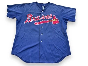 Vintage Mississippi Atlanta Braves Wilson Baseball Trikot Blau Größe 48 - Bild 1 von 10
