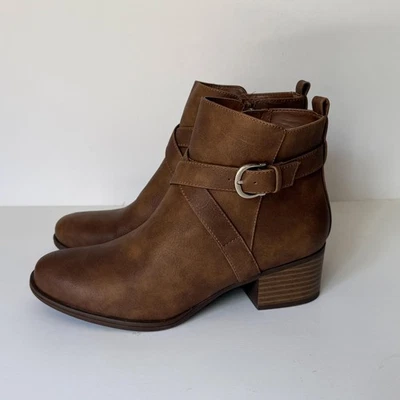 Botas Naturalizer Mujer Talla 7.5 Tostado Oscuro Kimbra Botines Cremallera Hebilla Correa Foto 1 de 4