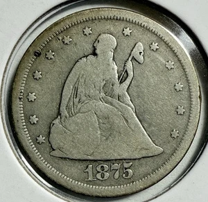1875 S Twenty Cent Piece 20c - (1-9/IYRXR) - Picture 1 of 3
