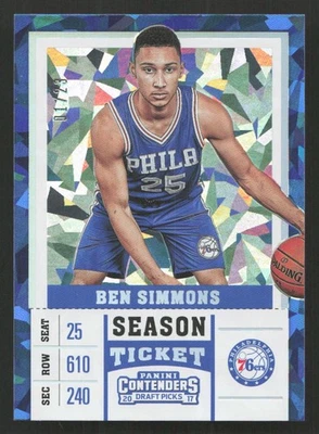 2017 Panini Contenders Draft Picks Ben Simmons Cracked Ice Ticket Variation #/23 - Image 1 of 2