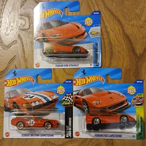 Hot Wheels Ferrari Bundle x3 SF90 Stradale F40 Competizione 365 GTB4 Comptizione - Picture 1 of 4