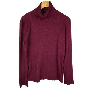 Tahari Damen Langarm Rollkragen Pullover Oberteil Gr. XL Strick gerippt Büro Karriere - Bild 1 von 13