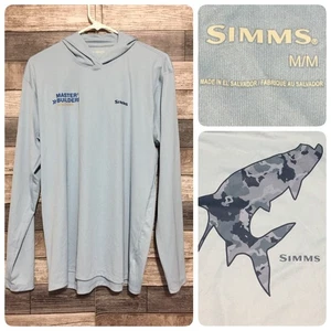 Simms Shirt Hoodie Herren M blau grau Pullover Baumeister Lösung Angeln - Bild 1 von 12