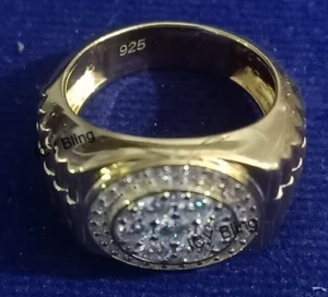 4,25 kt echter Moissanit Herren Hochzeit Verlobungsring 14 kt Weißgold Oberfläche - Bild 1 von 4