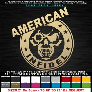 Infidel Circle American Infidel Sniper Skull Patriot Military Sticker Decal - Picture 1 of 12