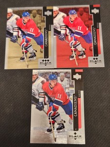 1997-98 UPPER DECK UD BLACK DIAMOND SAKU KOIVU #46 BASE RED GOLD 3 CARD LOT
