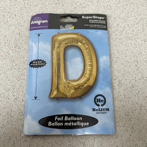 BIG GOLD 33”83cm ANAGRAM LETTER FOIL BALLOON GIANT SUPERSHAPE BIRTHDAY BALLOONS - Picture 1 of 2