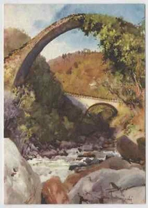 Postal antigua Italia Bognanco puente romano puente romano homenaje de Kores arte - Imagen 1 de 2