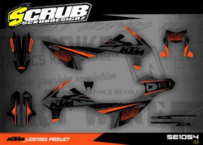 KTM Dekor Enduro R 690 2019 2020 2021 2022 2023 2024 Grafik SCRUB Aufkleber - Bild 1 von 4