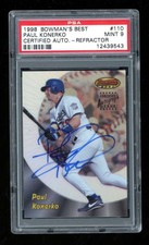 1998 Bowman's Best Paul Konerko #110 RC Rookie Auto Refractor PSA 9 MINT ES3333