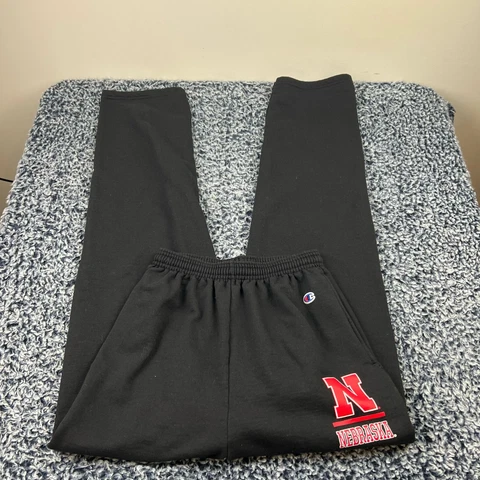 Champion Nebraksa Cornhuskers Sweatpants Adul Medium Black Stretch NCAA Cover