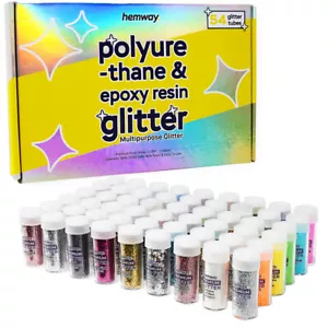 Hemway Cosmetic Glitter 54pcs Set Face Body Eye Nail Art Epoxy Candle Craft PEG - Picture 1 of 8