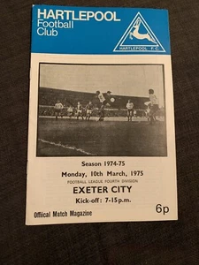 1975 Hartlepool United V Exeter City Programme - Picture 1 of 2