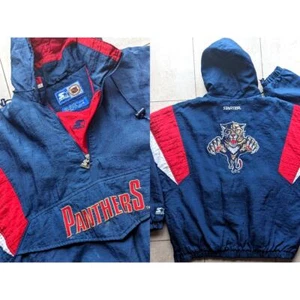 Florida Panthers CATS 90er STARTER Puffer 1/2 Jacke 2XL marinerot NHL Hockey Vintage - Bild 1 von 14