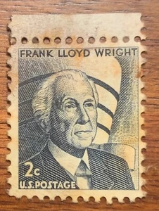 Frank Lloyd Wright 2c U.S. Postage Stamp - Picture 1 of 1