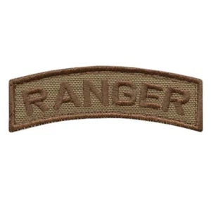 ranger US army rangers shoulder tab coyote tan embroidered tactical hook patch - Picture 1 of 2