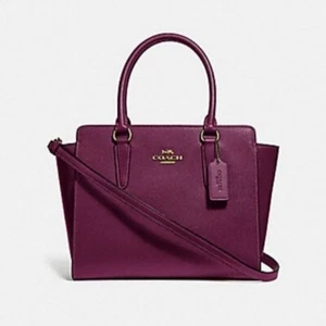 Coach F30555 Leah Satchel Handtasche Tasche IM/Dark Berry - Bild 1 von 5