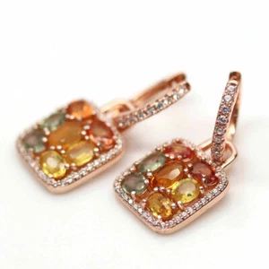 Shola Auténtico Natural Multicolor Zafiro Pendientes Plata Esterilina E407 - Imagen 1 de 3