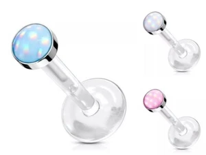 PTFE Bioflex Lippenpiercing Labret Madonna Ohr Illuminating Leuchtende Steine - Bild 1 von 4