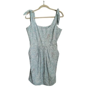 Bar III Dress Womens XL Blue Sleeveless Scoop Neck Pockets Tie Straps - Picture 1 of 7