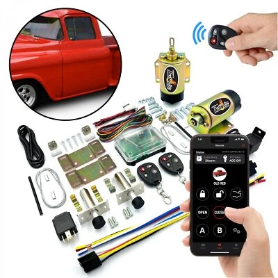 Kit de manija de puerta afeitada remota de 35 lb con toppers de solenoides y adaptadores de cable de cierre Foto 1 de 4