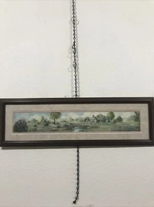 Impresión artística de cabaña y puente arqueado Glynda Turley enmarcada firmada 1989 (5-PRT-20) - Imagen 1 de 6