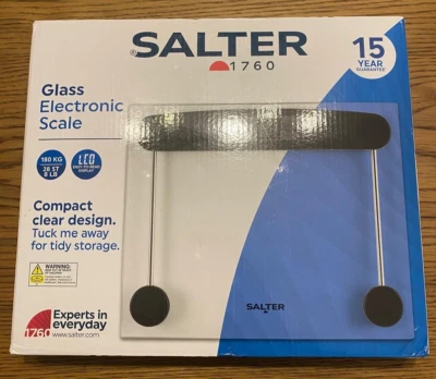 Báscula de baño Salter compacta de vidrio electrónica - transparente/negra Foto 1 de 4