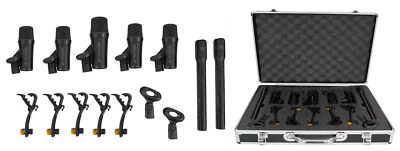 Rockville PRO-D7 KIT 7 Mic Drum Kit w/Bass+Snare+Condenser Overhead Microphones - Image 1 of 4