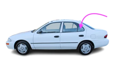 Se adapta a: 1993-1997 Geo Prizm 4 puertas sedán lado del conductor ventana de ventilación trasera izquierda vidrio Foto 1 de 4