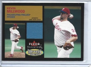 KEVIN MILLWOOD 2003 FLEER TRADITION UPDATE THROWBACK THREADS GAME USED - Picture 1 of 2