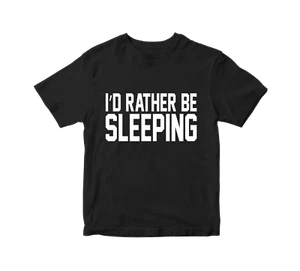 I'D Rather Be Sleeping T-Shirt Sleepy Lazy Nap Funny Slogan Retro joke Gift Top - Picture 1 of 16