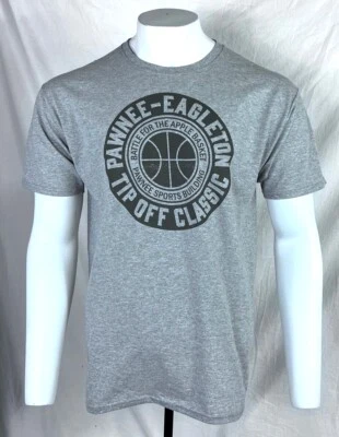 PARKS & REC PAWNEE - EAGLETON BASKETBALL ADULT GRAY T-SHIRT S M L XL FREE SHIP - Image 1 of 2