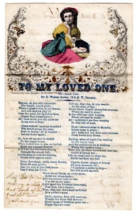 1864 Civil War Magnus Song Sheet Fort Weed VA Letter Good Camp Content - Picture 1 of 3