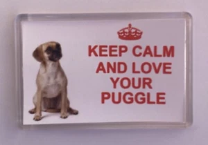 Puggle Dog Fridge Magnet Keep Calm And Love Your Puggle - PRESENT GIFT IDEA - Picture 1 of 3