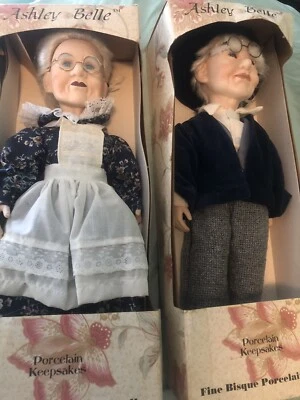 Ashley Belle Grandma and Grandpa set New in original Box. Bisque 20” - Image 1 of 4