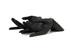Soporte de madera hecho a mano negro para tarjetas de visita madera tallada a mano barra de regalo arte - Imagen 1 de 6