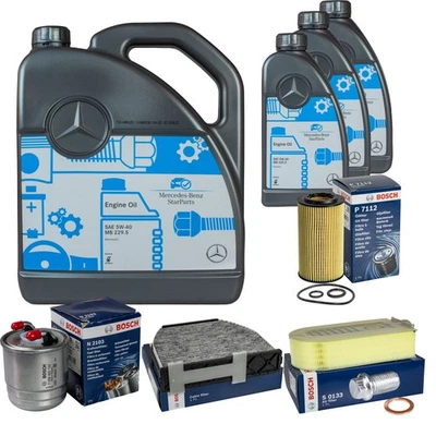 BOSCH Inspektionpaket 8 L Mercedes Öl 5W-40 229.5 für C-Klasse T-Model 220 CDI - Bild 1 von 4