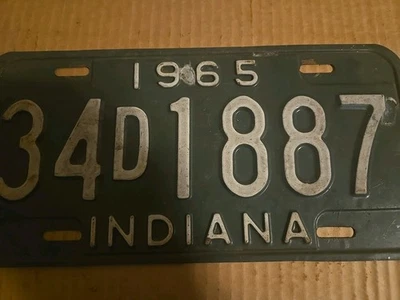 Matrícula Indiana 1965 vintage # 34D 1887 Foto 1 de 2