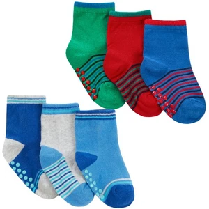 Baby Jungen Neugeborene Babys Socken Streifen rutschfeste Griffe Crew-Socken 0-18 Monate UK - Bild 1 von 6