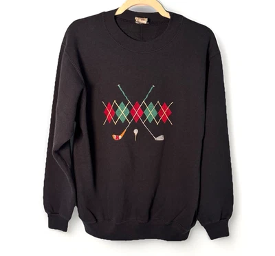 Sudadera De Colección Cuello Redondo Golf Bordado Jalea Mantequilla de Cacahuete Hecha en EE. UU. Ligera Foto 1 de 4