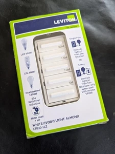 Interruptor temporizador Leviton Decora 5 10 15 30 minutos LTB30-1LZ blanco marfil NUEVO - Imagen 1 de 6