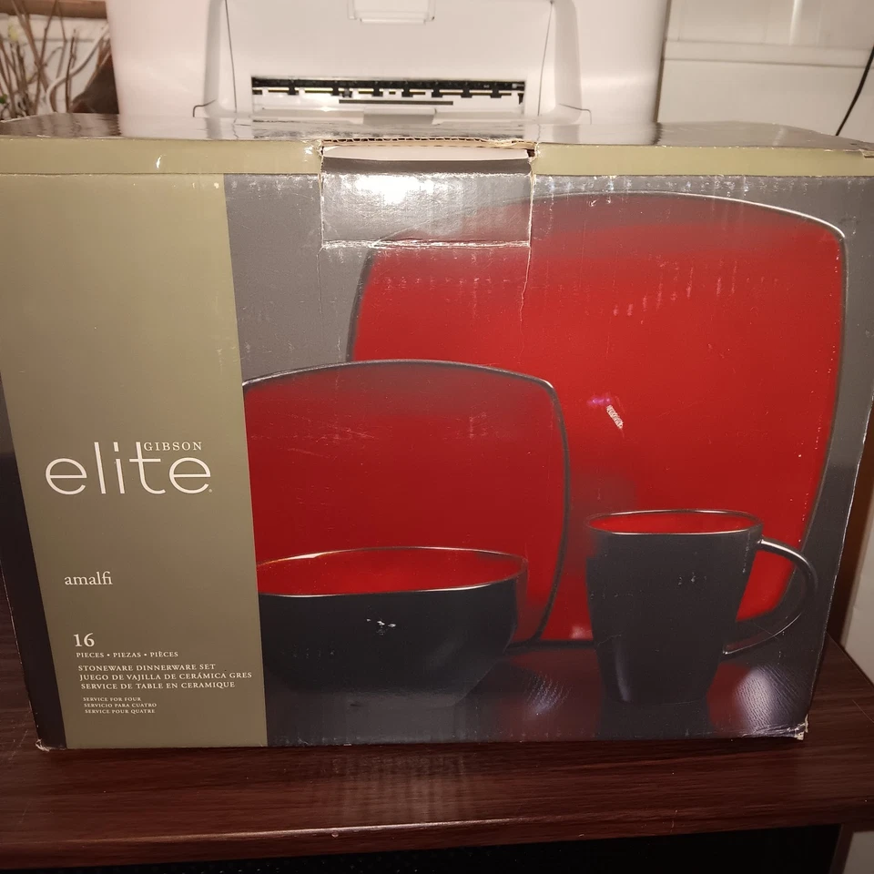 Elite Gibson Amalfi 16 Piece Stoneware Dinnerware Set - Image 1 of 3