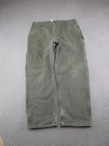 Pantalones de carpintero forrados de franela verde musgo Carhartt B111 MOS de colección para hombre 38x30 - Imagen 1 de 18