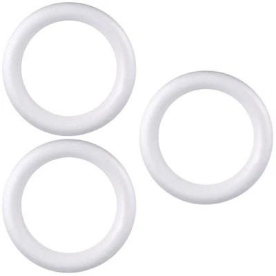  3 Stück Bastelkranz, runder Kranz, weißer Bastelkreisring, Styroporring für - Bild 1 von 4