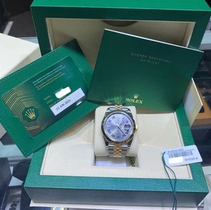 NIB 41mm Rolex Datejust Factory Gray Wimbledon Two Tone Gold SS Jubilee 126333 - Picture 1 of 7