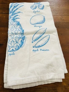 Vintage tropische Früchte Leinen Geschirrtuch signiert DOI und D’ANGELO Hawaii Kunst - Bild 1 von 12