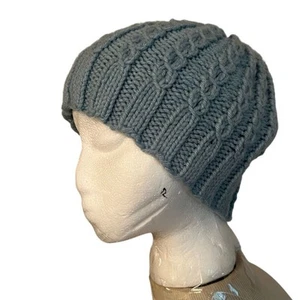 Gorro unisex gris tejido con cable invierno elástico cómodo - Imagen 1 de 9